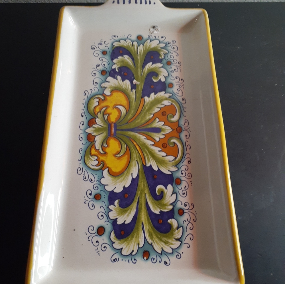GORGEOUS NEW Nova Deruta Italy 6"x12" Appetizer Plate.